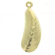 Breloque / Pendentif coquillage moule 9x26 mm Doré à l'or fin x1