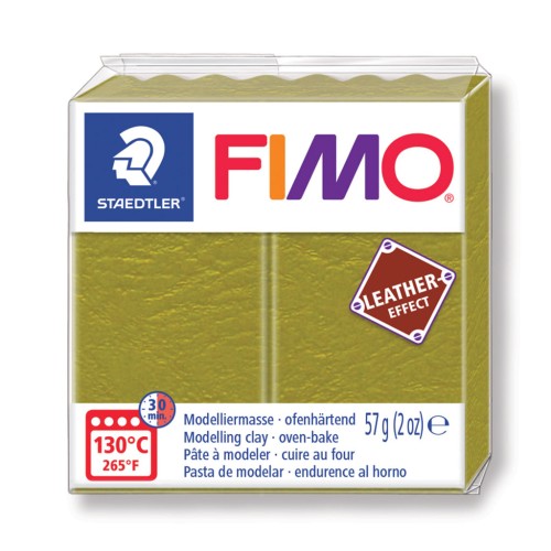 Pâte Fimo effet cuir 57gr Olive (n°519)