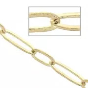Chaîne maille rectangle alternée maille ovale (1x1) 6.2 mm Doré x50 cm