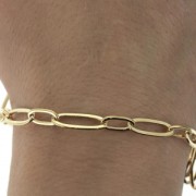 Chaîne maille rectangle alternée maille ovale (1x1) 6.2 mm Doré x50 cm