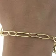 Chaîne maille rectangle alternée maille ovale (1x1) 6.2 mm Doré x50 cm