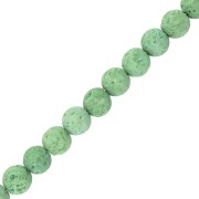 Perles Rondes 6 mm en Pierre de Lave teintée - Vert x15