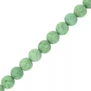 Perles Rondes 6 mm en Pierre de Lave teintée - Vert x15