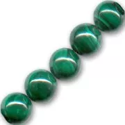 Perles rondes 3.8 à 4.5 mm en pierre gemme Malachite x20
