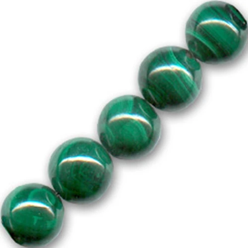 Perles rondes 3.8 à 4.5 mm en pierre gemme Malachite x20