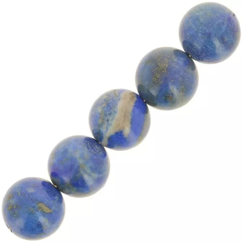 Perles rondes en pierre gemme Lapis Lazuli 10 mm x5