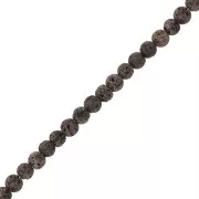 Perles Rondes 4 mm en Pierre de Lave teintée - Chocolat x20