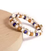 Perles Rondes 4 mm en Pierre de Lave teintée - Blanc x20