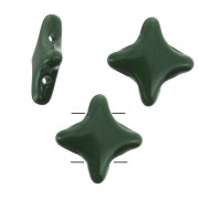Perles en verre Star Beads par Perles & Co 11x11mm Opaque Vert Sapin x30|raw }}