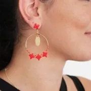 Perles en verre Star Beads par Perles & Co 11x11mm Opaque Vert Sapin x30