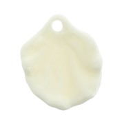 Pendentif coquillage en acétate de cellulose 14x17 mm Blanc ivoire x1