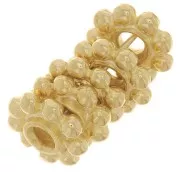 Perles rondelles forme fleur 10 mm - Doré à l'or fin x5