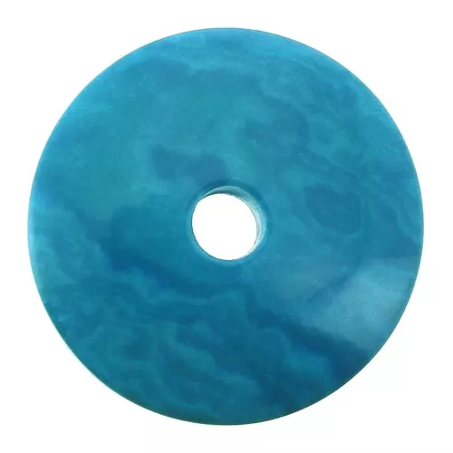 Rondelle / Disque plat en Tagua 20 mm Bleu Turquoise x1
