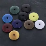 Rondelle / Disque plat en Tagua 20 mm Noir x1