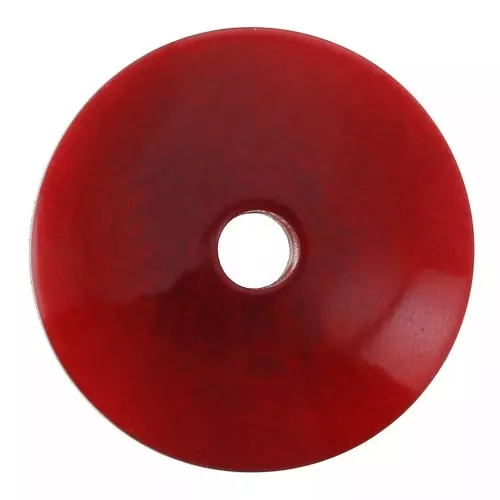 Rondelle - Disque plat en Tagua 20 mm - Rouge x1