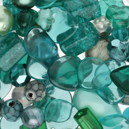 Assortiment de perles de bohème - Green turquoise x50g