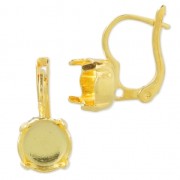 Dormeuses porte-cabochon 1028/1088 8 mm doré à l'or fin x2|raw }}