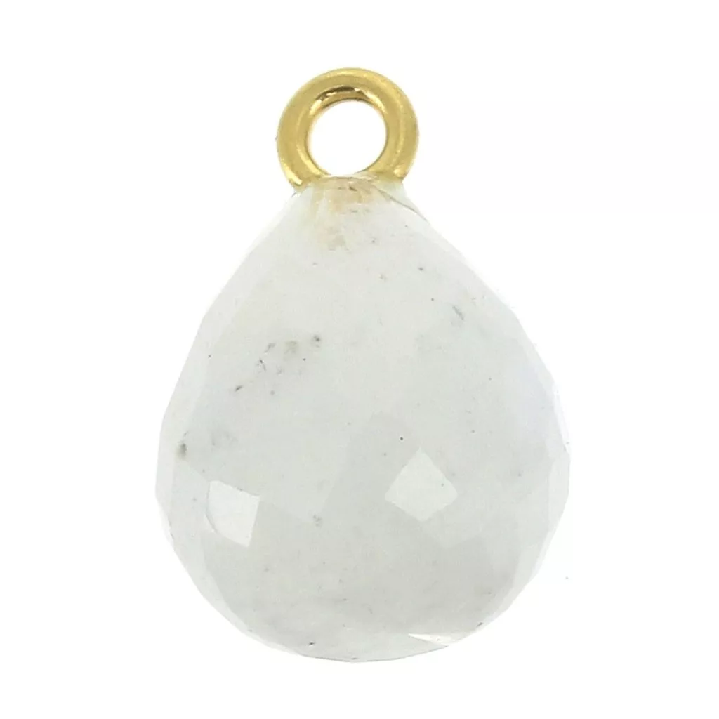 Pendentif goutte facettée 13x10 mm Argent 925 Plaqué Or Pierre