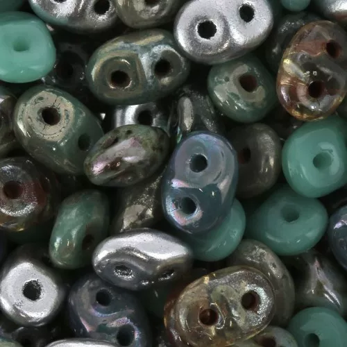 SuperDuo 2,5x5 mm Mix African Turquoise x10g