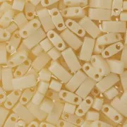 Miyuki Half Tila Beads 5x2.3x1.9 mm  HTL-491 - Ivory Pearl Ceylon Luster x10g