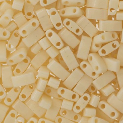 Miyuki Half Tila Beads 5x2.3x1.9 mm  HTL-491 - Ivory Pearl Ceylon Luster x10g
