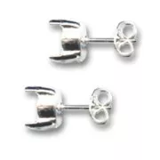 Clous d'oreilles porte-cabochon 8 mm sans anneau Argent 925 x2