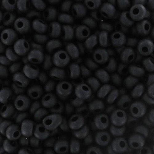 Perles rocailles Preciosa  11/0 2 mm - Jet Mat x250g