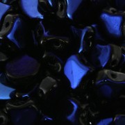 Perles en verre Ginko Duo 2 trous 7.5x7.5 mm Jet Azuro x10g