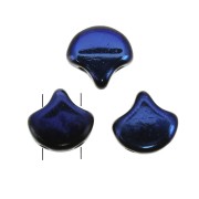 Perles en verre Ginko Duo 2 trous 7.5x7.5 mm Jet Azuro x10g