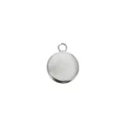 Serti pendentif pour cabochon rond fond plat 8 mm en Acier inox x1