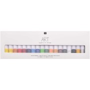 Set de 18 tubes de peinture acrylique de 12 ml - Art par Rico Design - basiques|raw }}