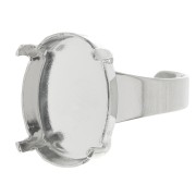 Bague serti ovale 4120 18x13 mm - Rhodié x1|raw }}