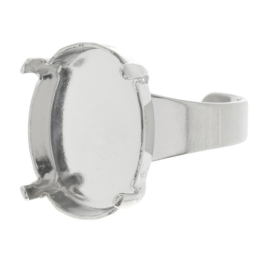 Bague serti ovale 4120 18x13 mm - Rhodié x1