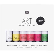 Set de 6 tubes de peinture acrylique de 12 ml - Art par Rico Design - Néon x1|raw }}