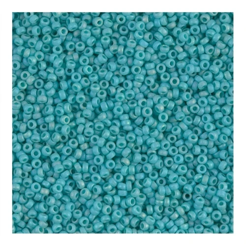 Rocaille Miyuki 15/0 412FR - Mat Op Turquoise Green AB x8g
