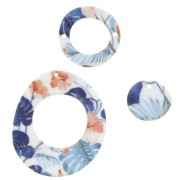Set de 3 intercalaires arrondis asymétriques en plexiglas - Fleurs Bleues