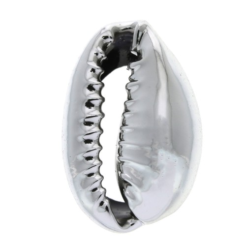 Coquillage Cauri finition argentée pour la création de bijoux DIY - 16 à 23 mm x 1