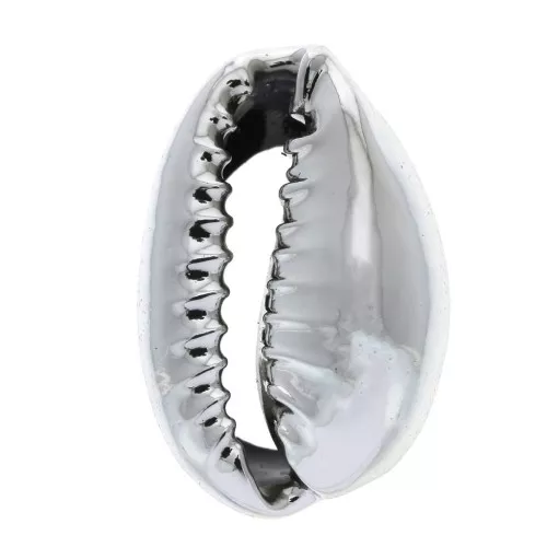 Coquillage Cauri finition argentée pour la création de bijoux DIY - 16 à 23 mm x 1