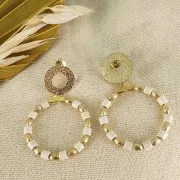 Clous d'oreilles design cercle avec anneau à décorer en laiton 16 mm Doré x2