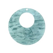 Pendentif rond - boucles d'oreilles - plexiglas 60mm effet écaille tortue Bleu x1|raw }}