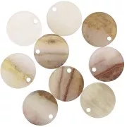 Sequin rond en plexiglas 19 mm effet marbré Beige x1