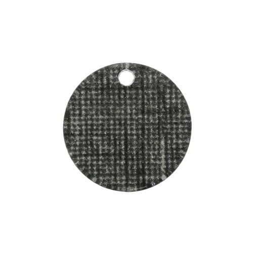 Sequin rond en plexiglas 19 mm effet toile de jute noir x1