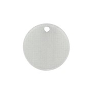 Sequin rond en plexiglas 19 mm effet toile de jute noir x1