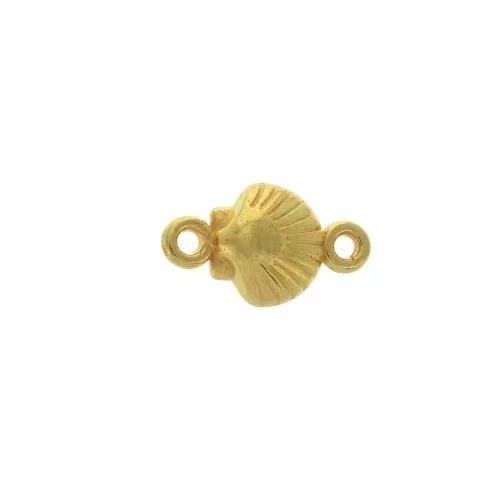 Intercalaire coquillage 2 anneaux 15x8.5 mm Doré à l'or fin x1