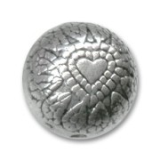 Perle Ronde aplatie en résine CCB 14 mm Argenté vieilli x 1