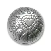 Perle Ronde aplatie en résine CCB 14 mm Argenté vieilli x 1