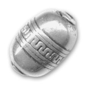 Perle olive décor ethnique en résine CCB 27x18 mm Argenté x 1|raw }}