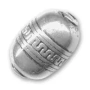 Perle olive décor ethnique en résine CCB 27x18 mm Argenté x 1