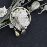 Bague fine anneau avec 2 trous à décorer taille 54 plaqué Or 3 microns x1