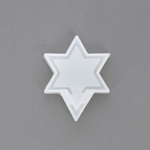 Moule silicone shaker en 2 parties - forme étoile de David - résine